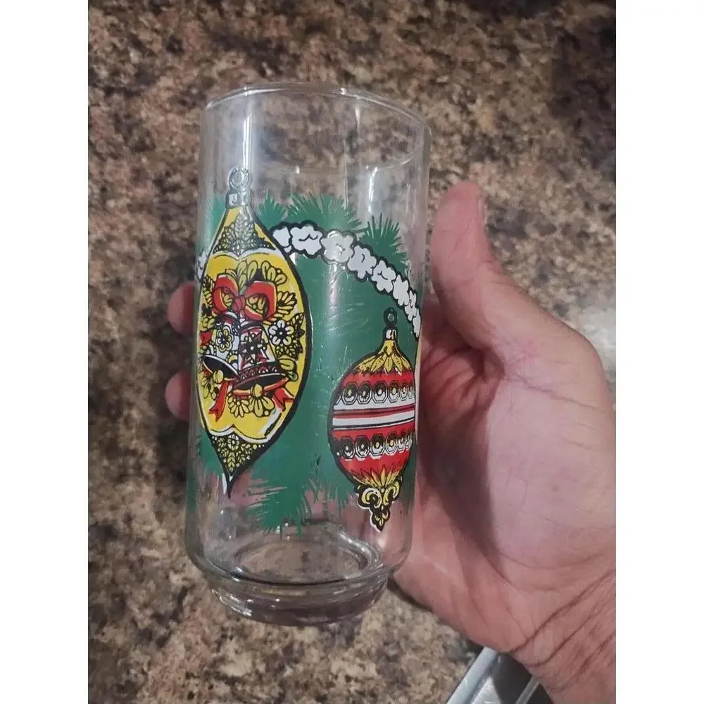 Vintage‎ Libbey season greetings Christmas glasses